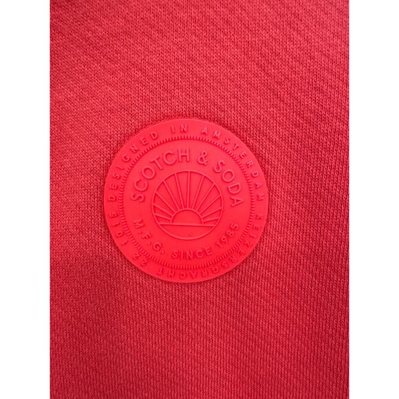 Scotch & Soda Orange Felpa French Terry Hoodie Soft Cotton Blend Size Medium - Picture 5 of 9